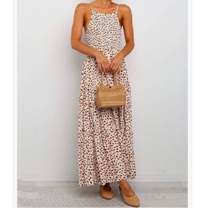 Spaghetti Strap Smocked Tiered Maxi Dress